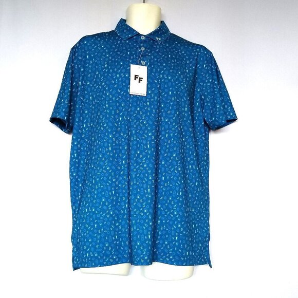 Fore Fathers Beer Me Polo Shirt Royal Blue Size Medium New NWT - Picture 1 of 5